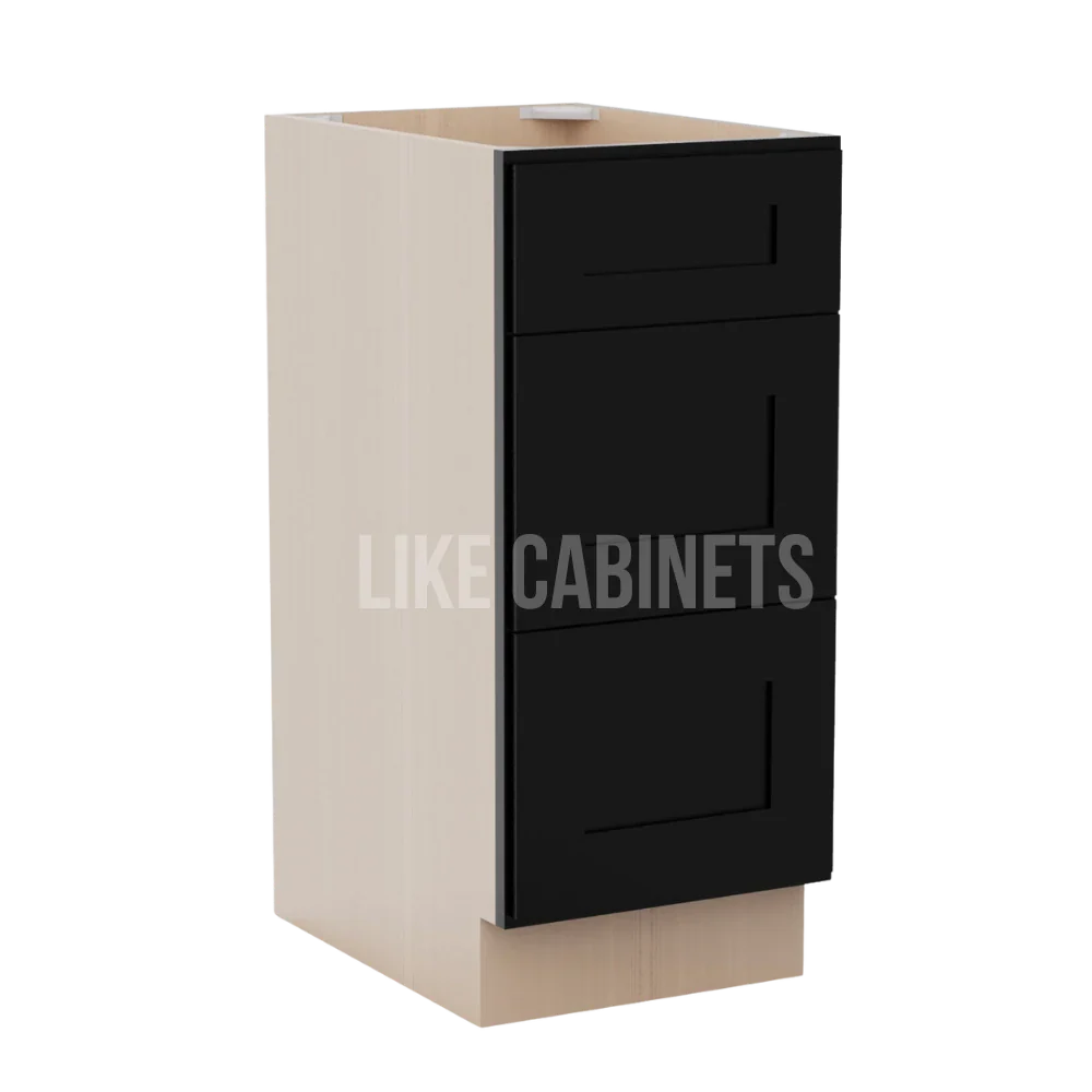 Iron Black Vanity Three Drawer Base Cabinet
