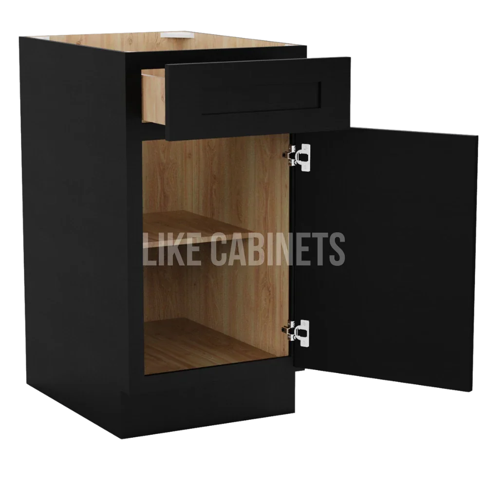 Iron Black Base Cabinet with Single Door & Drawer