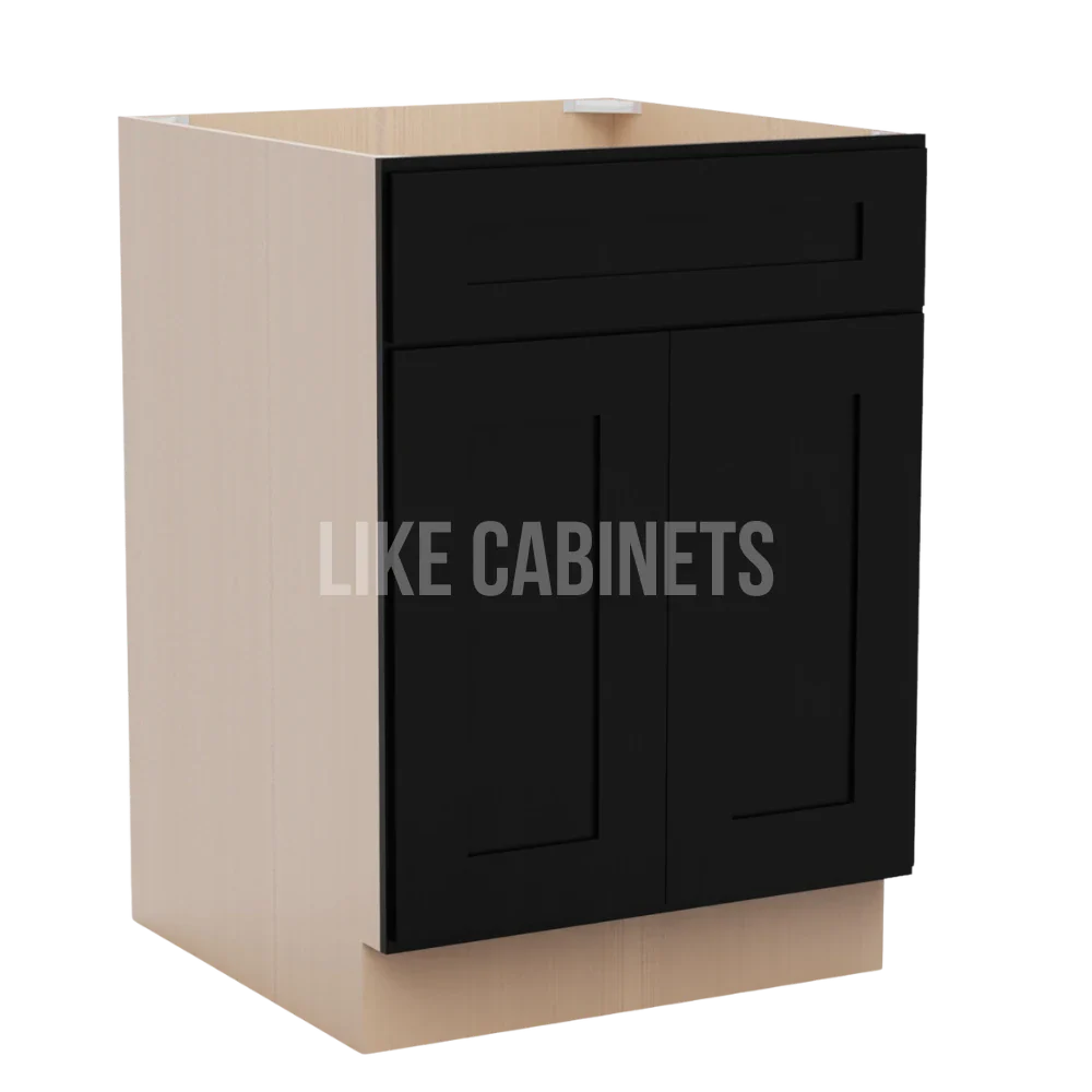 Iron Black Base Cabinet with Double Doors & Single Drawer