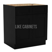Iron Black Base Cabinet with Double Doors and Drawers