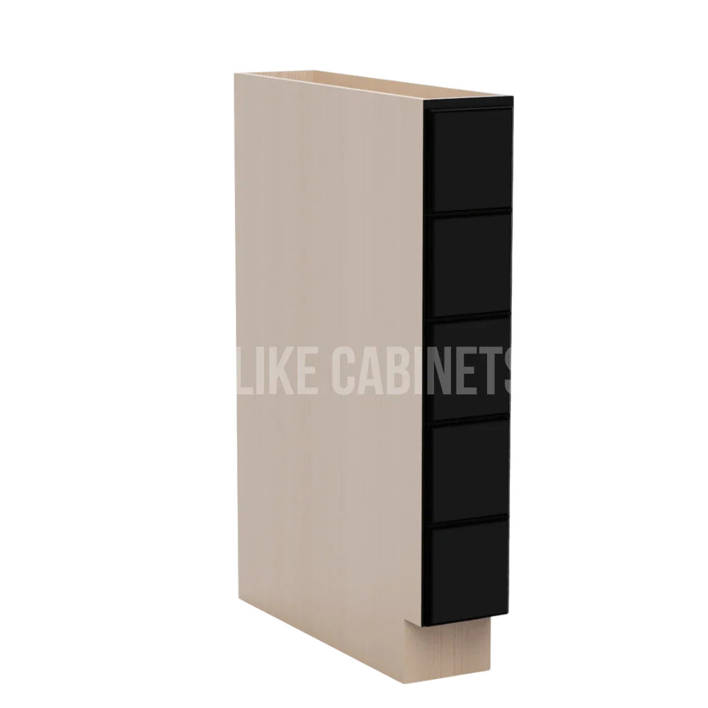 Iron Black Base Spice Cabinet with 5 Drawers