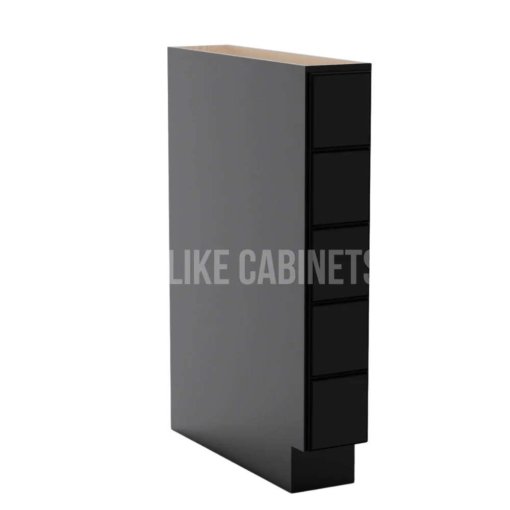 Iron Black Base Spice Cabinet with 5 Drawers