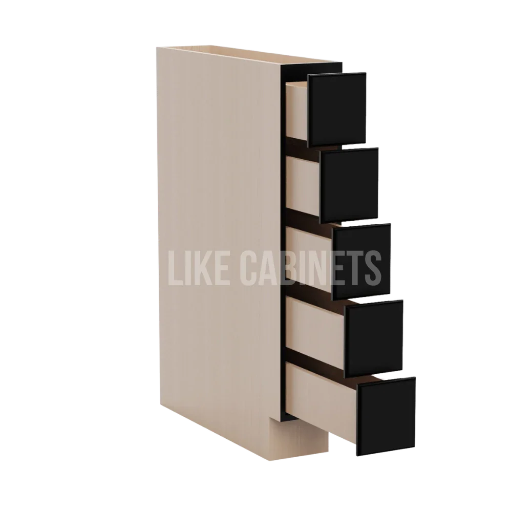 Iron Black Base Spice Cabinet with 5 Drawers