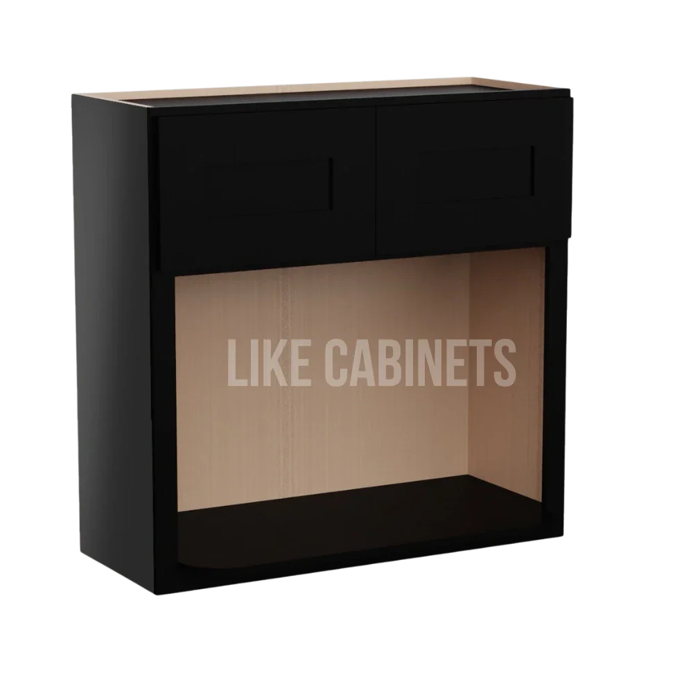 Iron Black Microwave Wall Cabinet