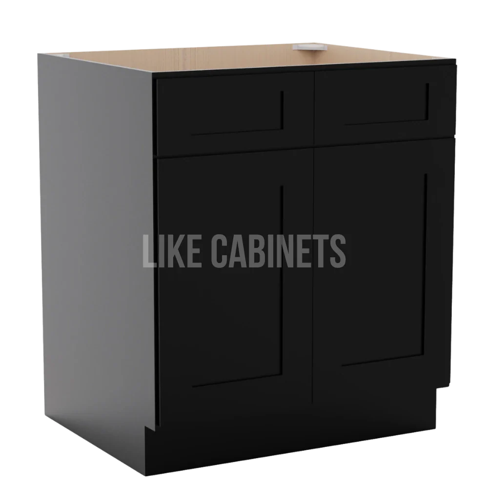 Iron Black Sink Base With Double Doors and False Drawers