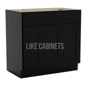 Iron Black 36'' W Vanity Combo with Drawers