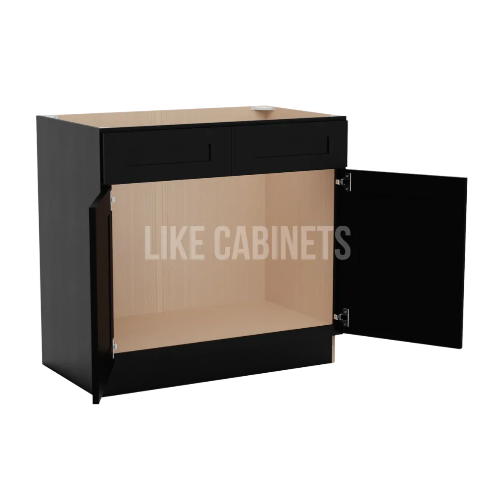 Iron Black Double Vanity Sink Base Cabinet