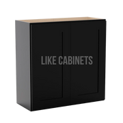 Iron Black Shaker 30''H Double Door Wall Cabinet