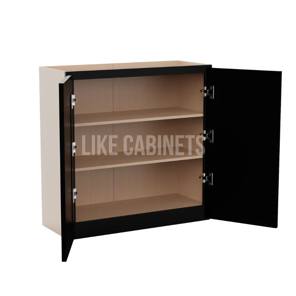 Iron Black Shaker 30''H Double Door Wall Cabinet