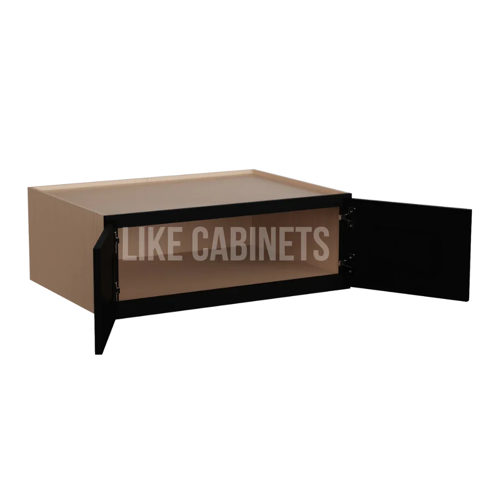 Iron Black 33'' W Refrigerator Wall Cabinet 24'' Deep