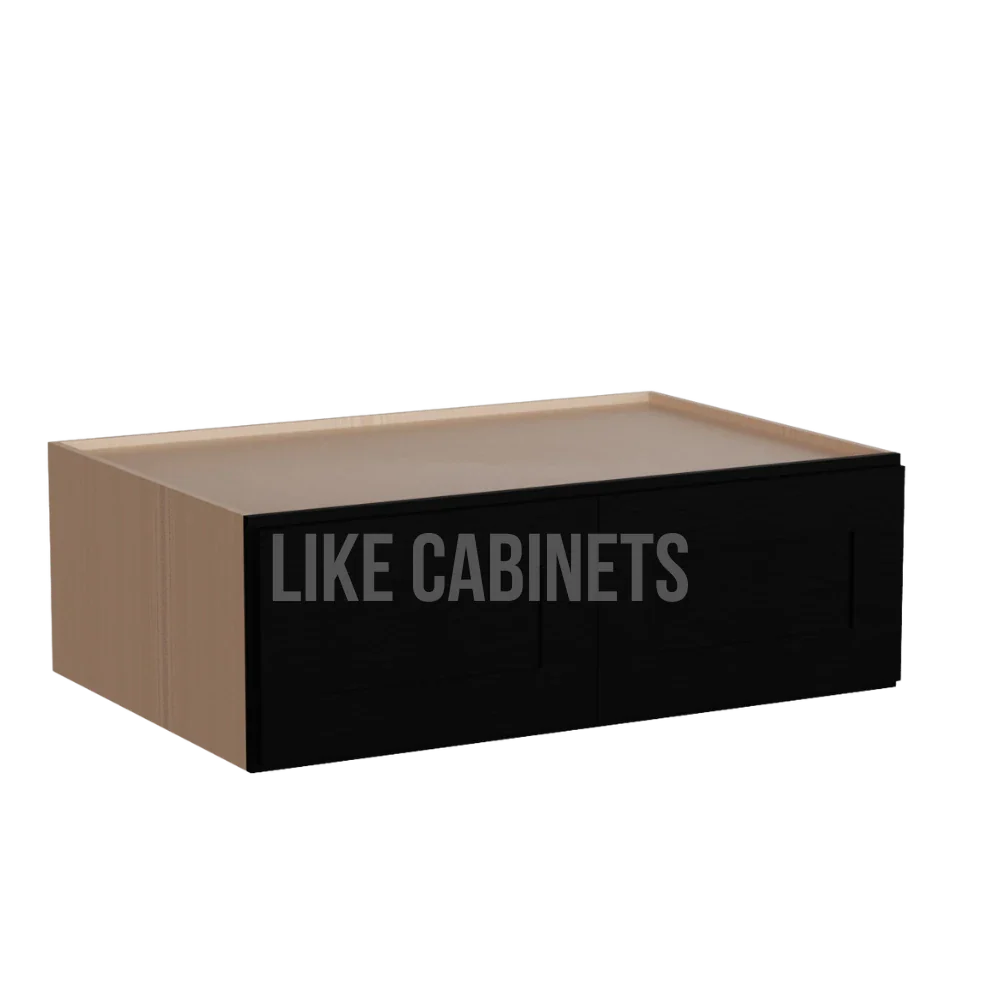 Iron Black 36'' W Refrigerator Wall Cabinet 24'' Deep