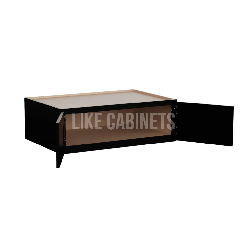 Iron Black 36'' W Refrigerator Wall Cabinet 24'' Deep