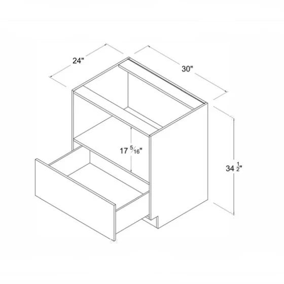 Frameless Gloss White Microwave Base Cabinet
