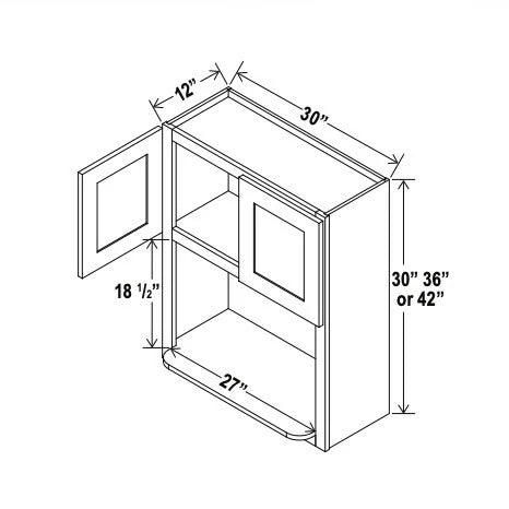Double Smokey Gray Microwave Wall Cabinet