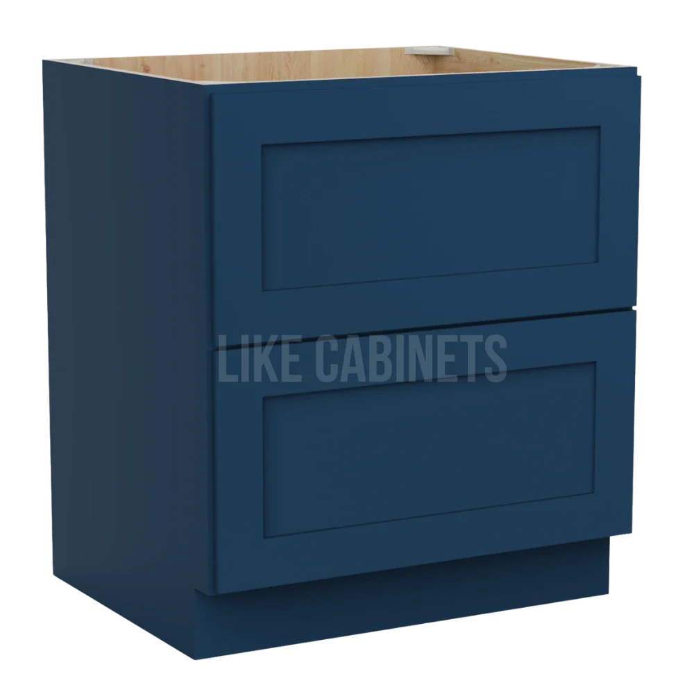 Navy Blue Shaker Two Drawer Base