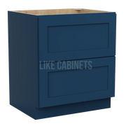 Navy Blue Shaker Two Drawer Base