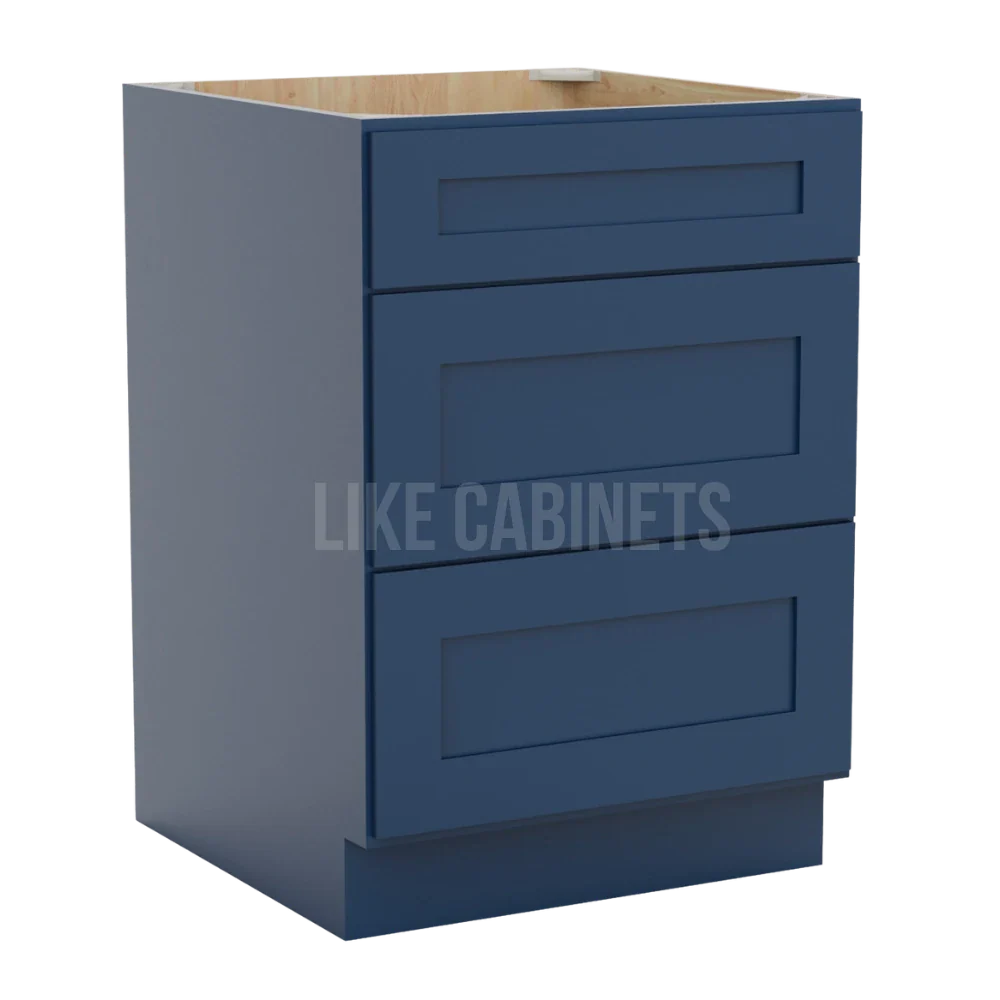 Navy Blue Shaker Three Drawer Base