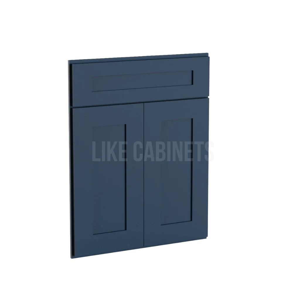 Navy Blue Shaker Corner Sink Base Front