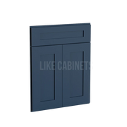 Navy Blue Shaker Corner Sink Base Front