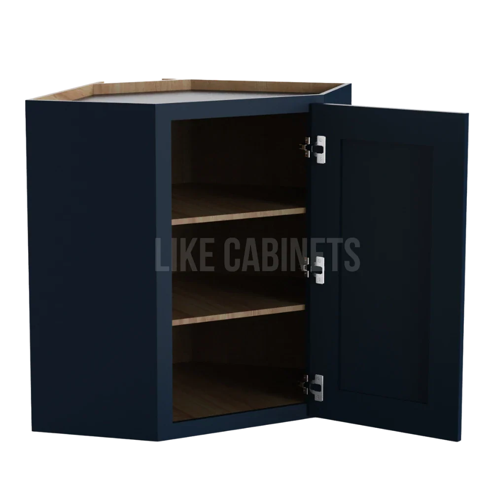 Navy Blue Shaker 24'' Diagonal Corner Wall Cabinet