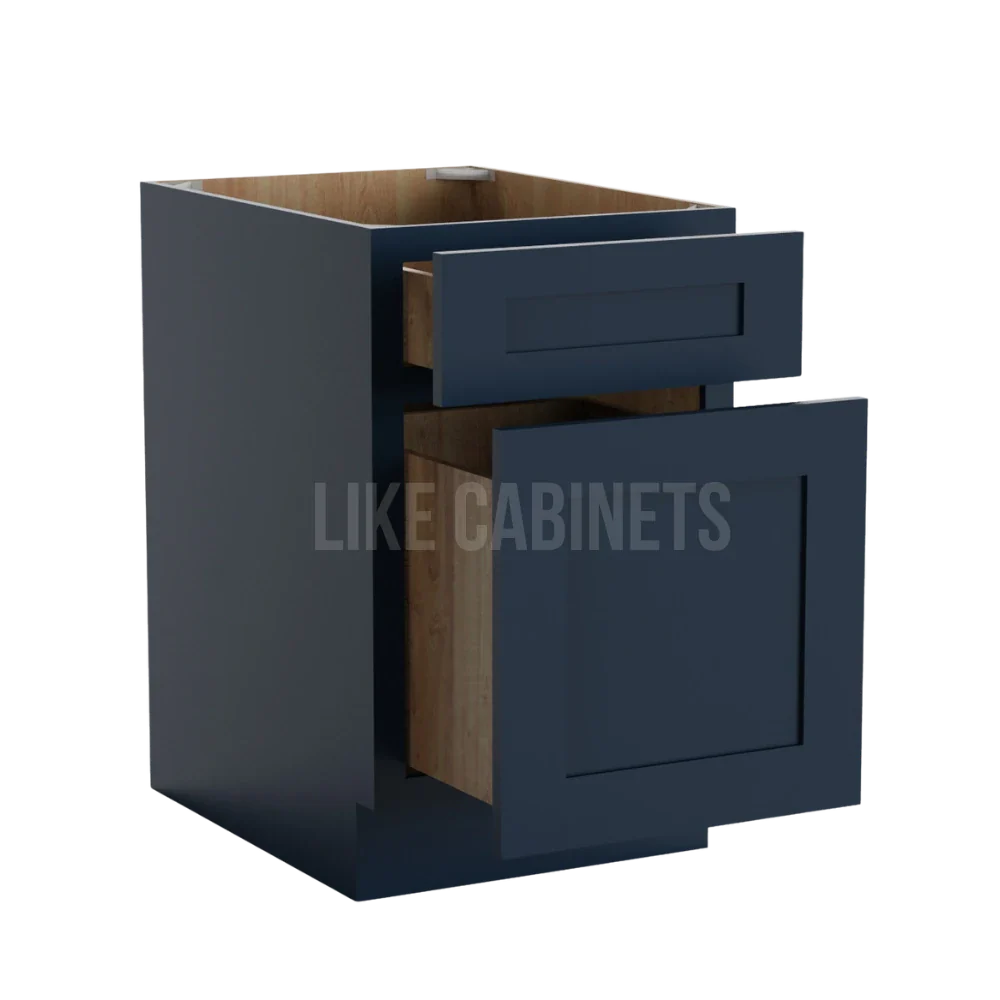 Navy Blue Shaker Document File Base Cabinet
