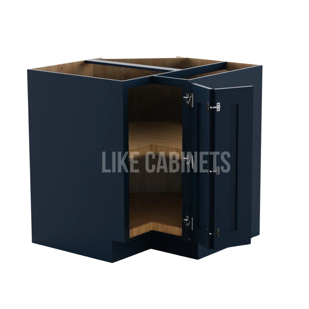 Navy Blue Shaker Lazy Susan Base Cabinet