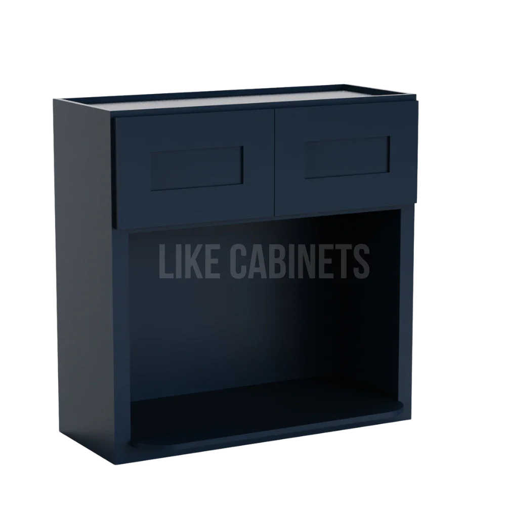 Navy Blue Shaker Microwave Wall Cabinet