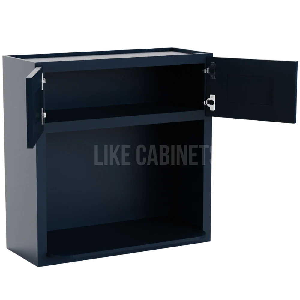 Navy Blue Shaker Microwave Wall Cabinet