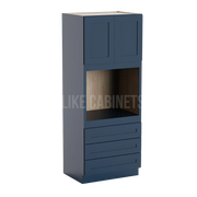 Navy Blue Shaker 33'' W Oven Pantry Cabinet