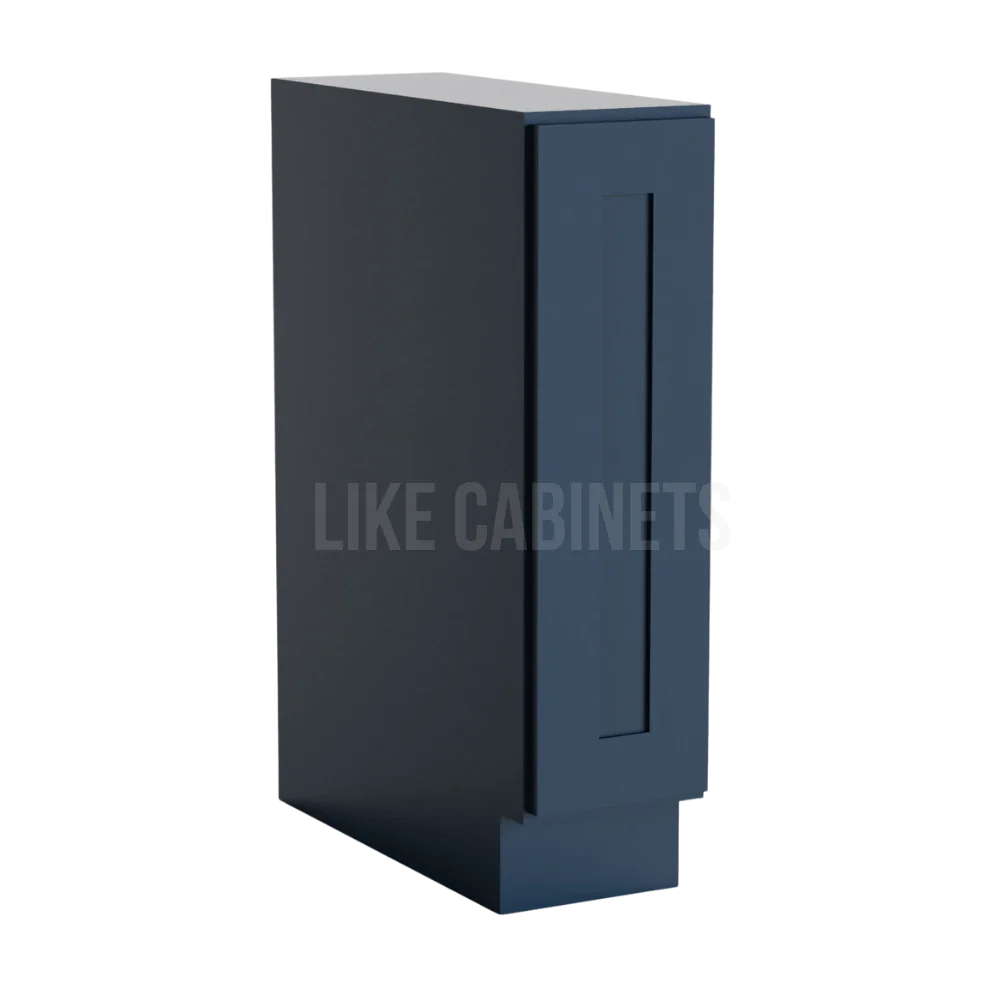 Navy Blue Shaker Spice Pull Base Cabinet