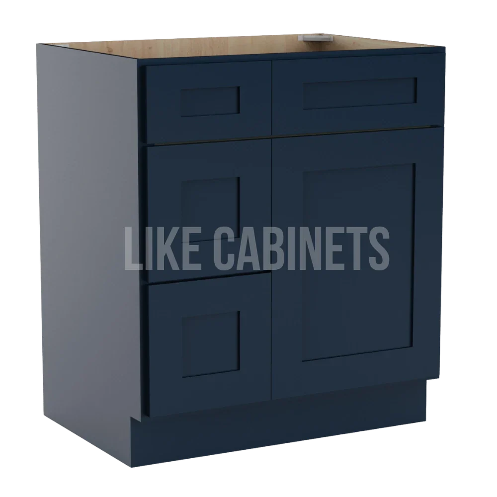 Navy Blue Shaker 30'' W Vanity Combo with Drawers
