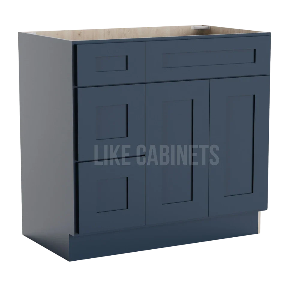 Navy Blue Shaker 36'' W Vanity Combo with Drawers