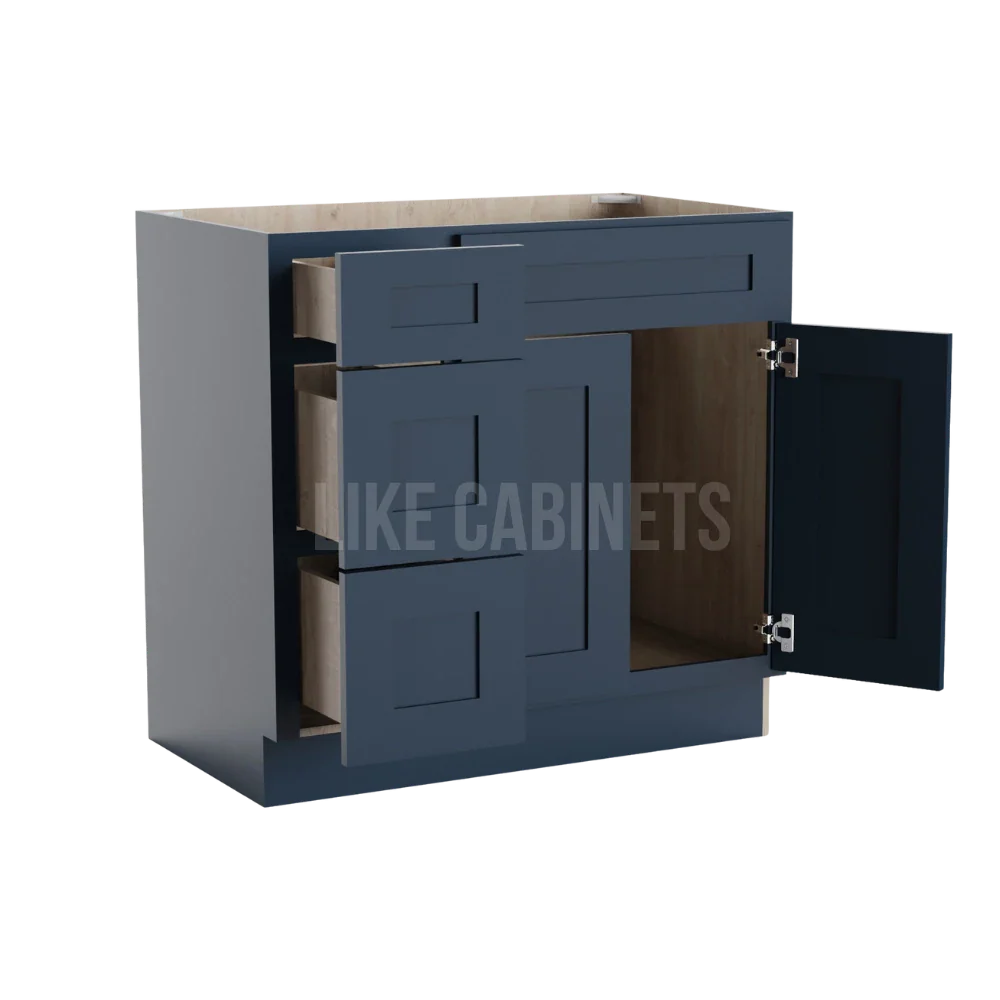 Navy Blue Shaker 36'' W Vanity Combo with Drawers