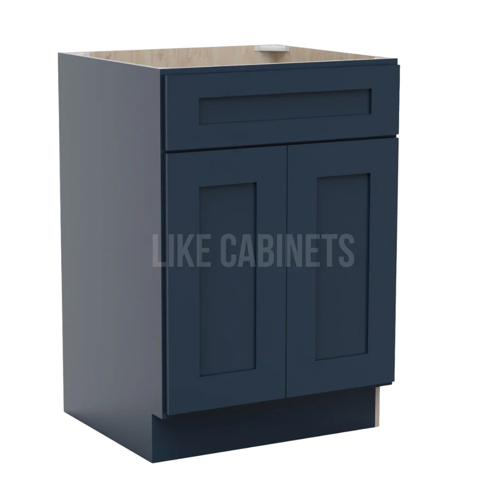 Navy Blue Shaker Single Vanity Sink Base Cabinet