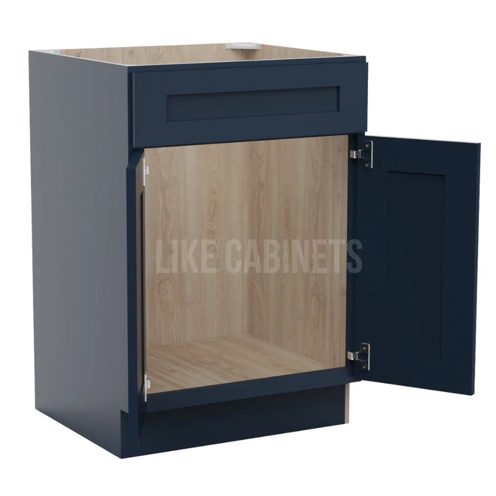 Navy Blue Shaker Single Vanity Sink Base Cabinet