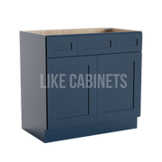 Navy Blue Shaker Vanity Combo Cabinet