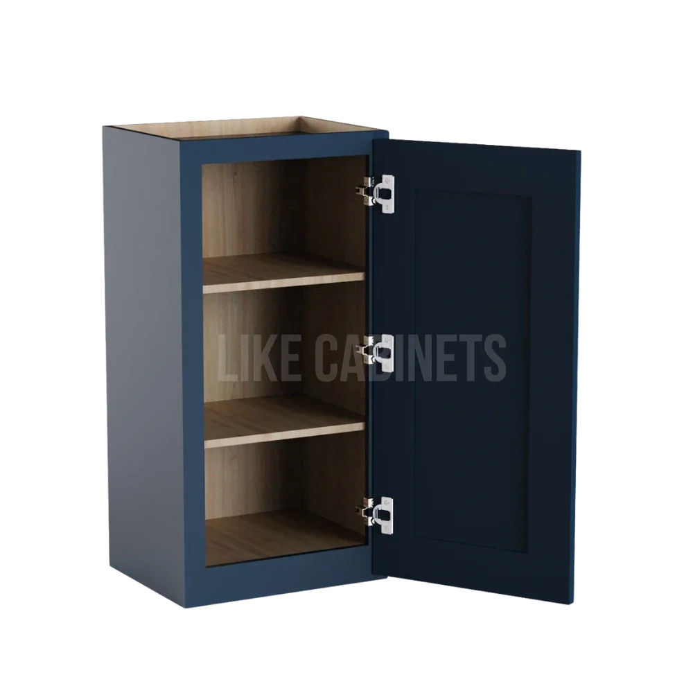 Navy Blue Shaker 36'' H 15'' W Single Door Wall Cabinet
