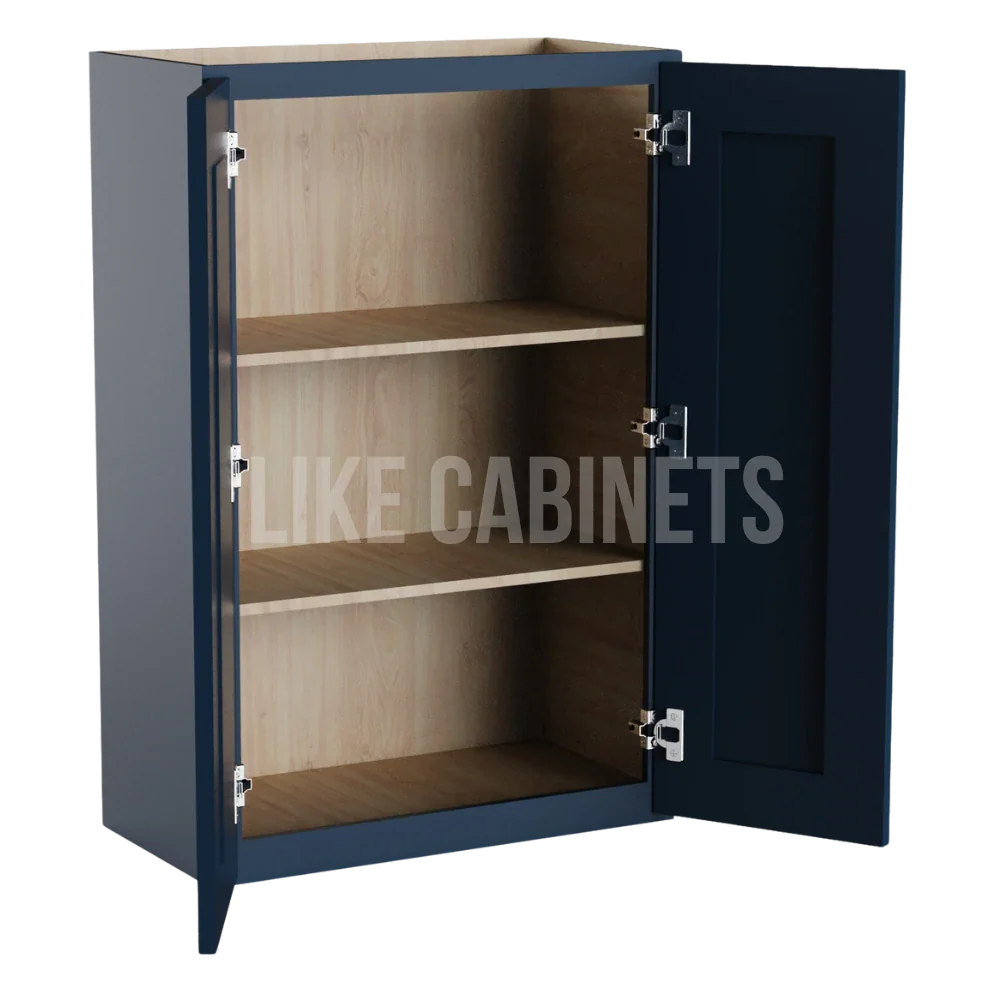 Navy Blue Shaker Double Door Wall Cabinets 36''H, 12''D