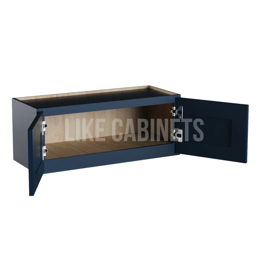 Navy Blue Shaker 12'' H Double Door Wall Cabinet