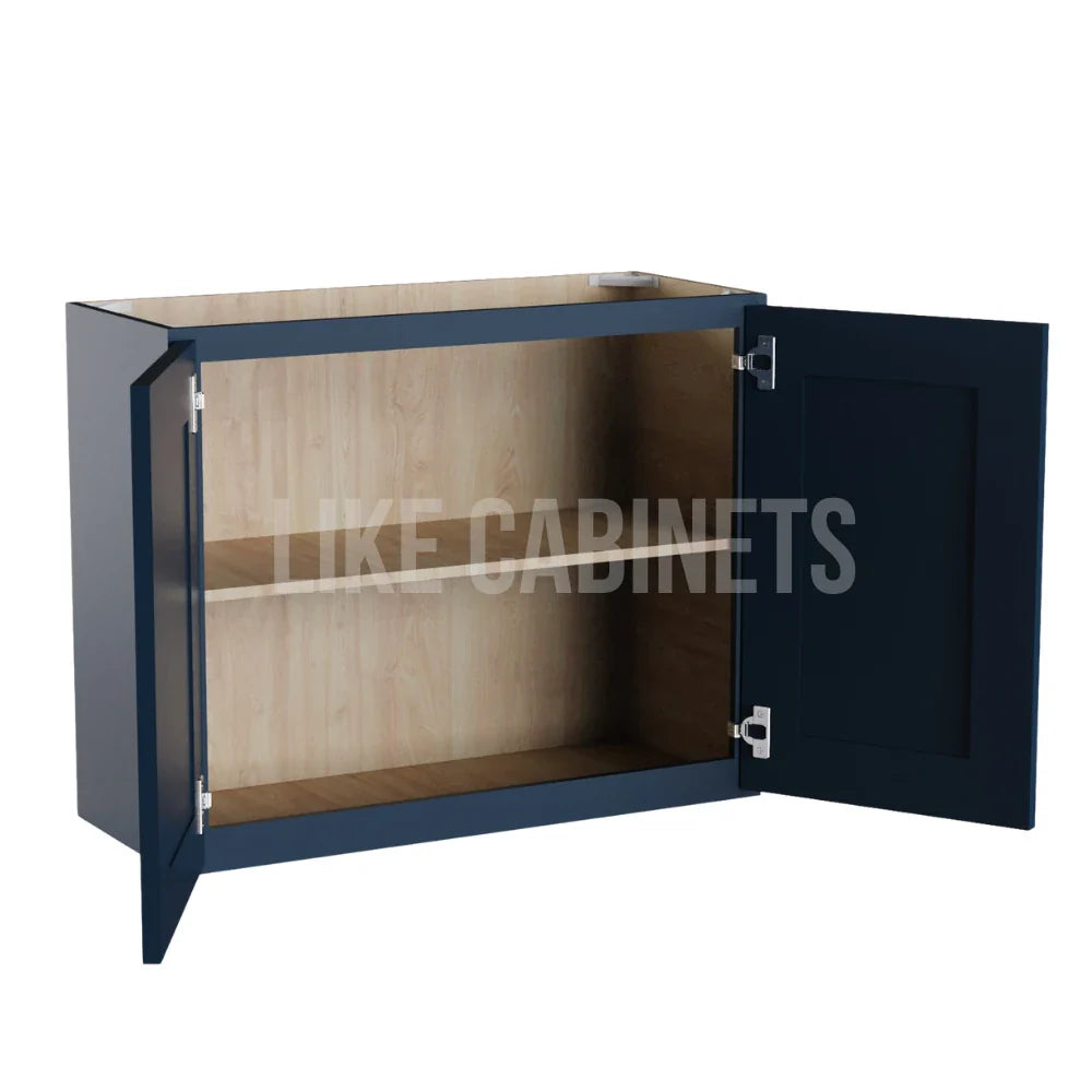 Navy Blue Shaker 24'' H Double Door Wall Cabinet