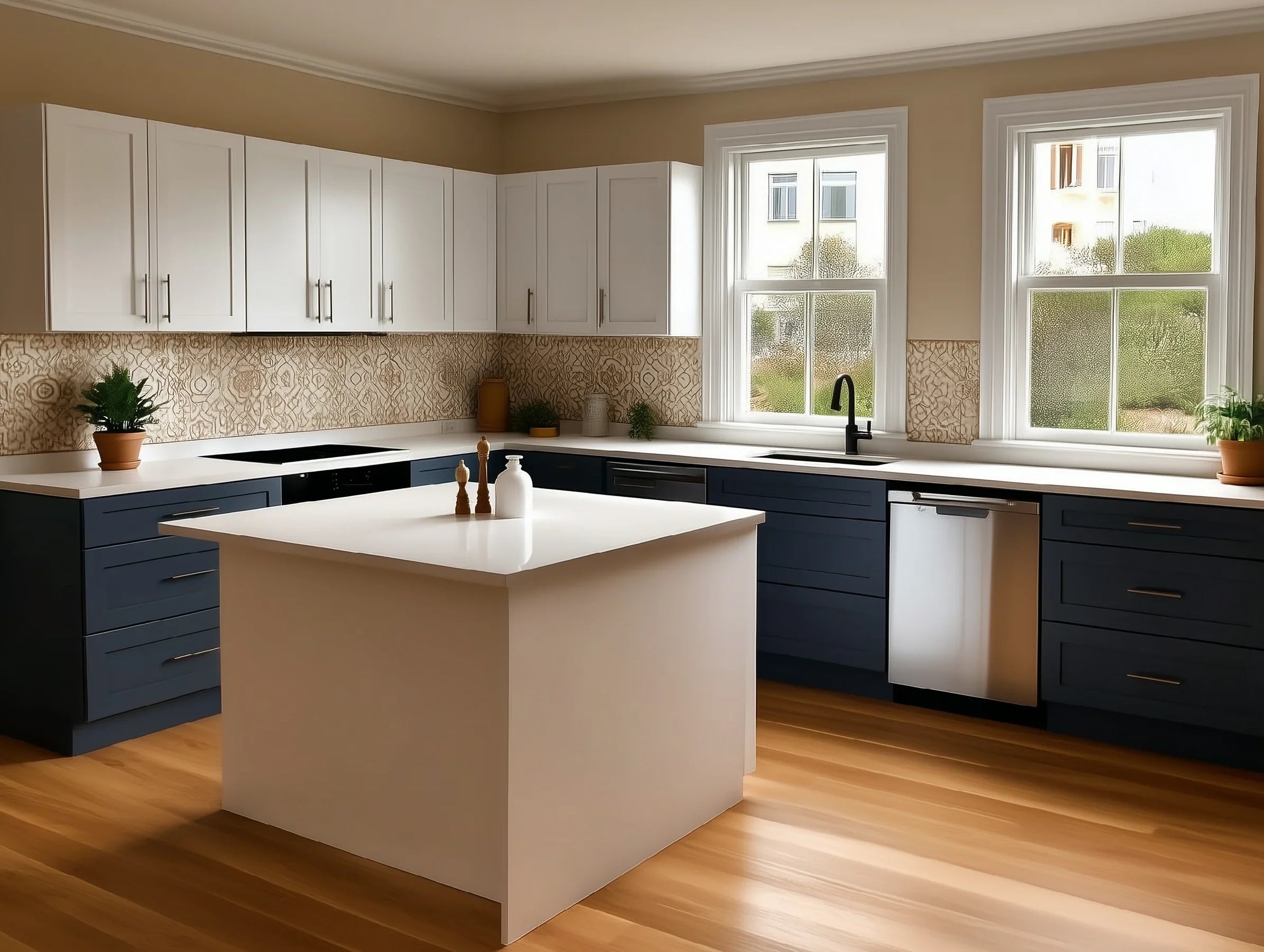 Navy Blue Shaker Base Decorative Door Panel