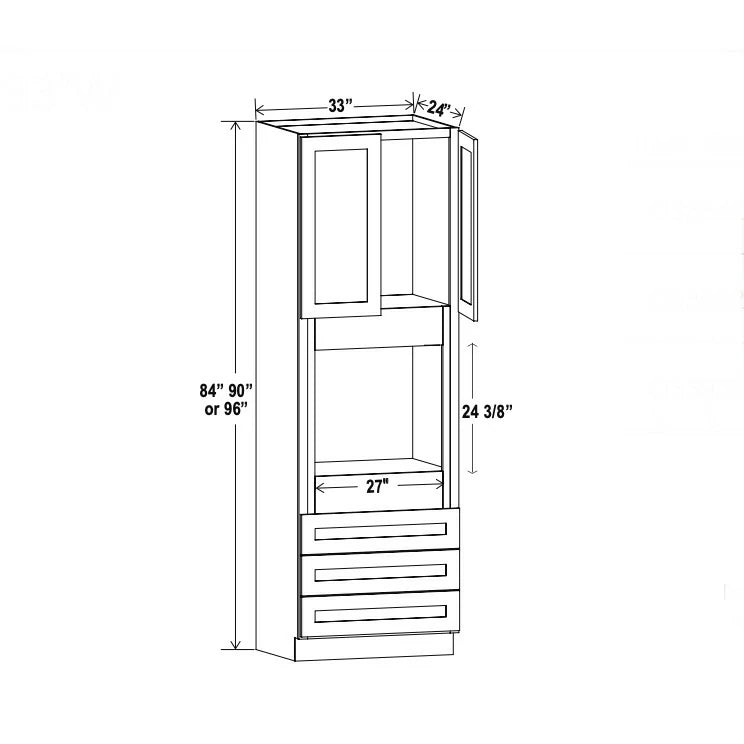 Iron Black 33'' W Oven Pantry Cabinet