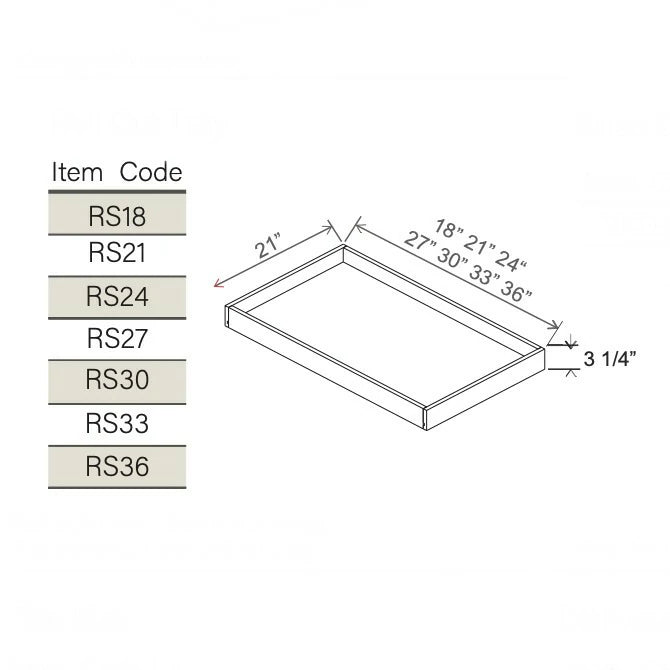 Slim White Oak Cabinet Accessories - Roll Out Tray