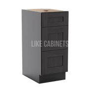 Smokey Ash Vanity Three Drawer Base Cabinet