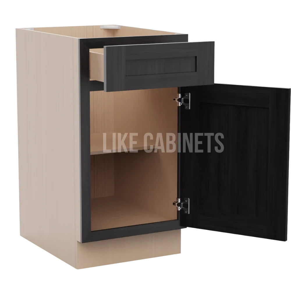 Smokey Ash Cabinet with Single Door & Drawer