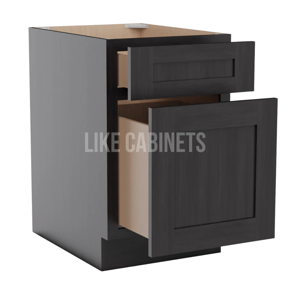 Smokey Ash Two Drawer Document File Base Cabinet
