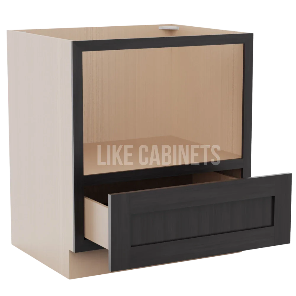 Smokey Ash Microwave Base Cabinet with Single Drawer