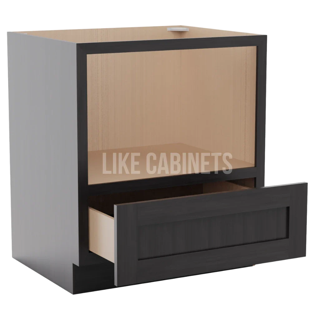 Smokey Ash Microwave Base Cabinet with Single Drawer