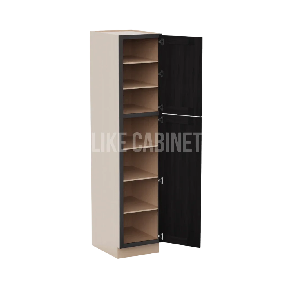 Smokey Ash 18'' W Two Single Door Utility Pantry Cabinet