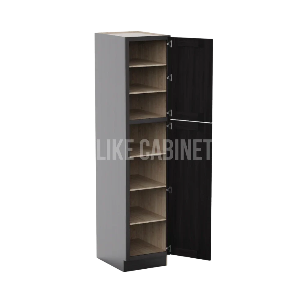 Smokey Ash 18'' W Two Single Door Utility Pantry Cabinet